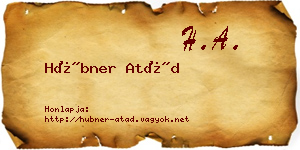 Hübner Atád névjegykártya